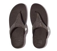 Fitflop Lulu Crystal - Sandalias adornadas con puntera para mujer, sandalias de dedo del pie adornadas con cristales Lulu, Marrón chocolate metálico, 43 EU