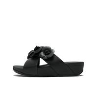 Fitflop LULU Flower Cross Slides - Sandalias para mujer, color negro, talla 4, Black, 37 EU