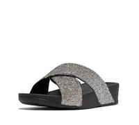 Fitflop Lulu Glitterball Cross Slides, Sandalia Mujer, Silver, 39 EU