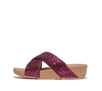 Fitflop LULU Glitterball - Sandalias cruzadas para mujer, color frambuesa salvaje metálica, talla 5.5 de Reino Unido