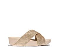 Fitflop Lulu Glitterdust Cross Slides, Sandalia Mujer, Gold, 38 EU