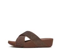 Fitflop Lulu Glitterdust - Sandalias cruzadas para mujer, Marrón terracota, 42 EU
