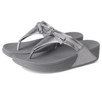 Fitflop Lulu Glitz-Bow - Sandalias de piel para mujer, Silvereen, 42 EU