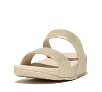 FitFlop Lulu Glitz-Canvas, Sandalias deslizantes Mujer, Platino, 39 EU
