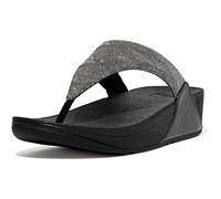 Fitflop Lulu Glitz Toe-post Sandals, Sandalias con cuña, Mujer, All Black, 42 EU