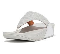 Fitflop Lulu Glitz Toe-post Sandals, Sandalias con cuña, Mujer, Plateado, 42 EU