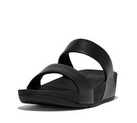 Fitflop Women's Lulu Leather Slides, Summer Sandal - Lightweight & Comfortable with Natural Arch Support, Todo negro., 42 EU