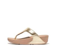Fitflop Lulu Leather Toepost, Chanclas Mujer, Platino, 39 EU