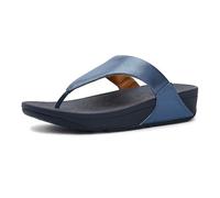 Fitflop Lulu Leather Toepost, Sandalias con Plataforma Mujer, Negro, 36 EU | Sandalias ligeras para caminar de verano con comodidad acolchada, soporte de arco y agarre
