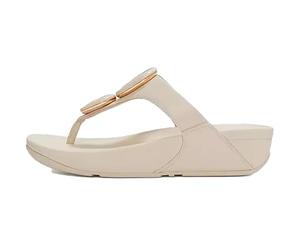 Fitflop Lulu Marbled-stone Toe Post Piel Beig. Piel Suave, Forro Que Minimiza Rozaduras, Entresuela Microwobbleboard Que Amortigua Y Suela De Goma Flexible. talla numeric_38