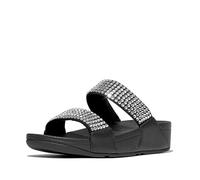 Fitflop Lulu Maxi-Crystal - Sandalias de dos barras para mujer, Black, 39 EU