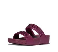 Fitflop Lulu Maxi-Crystal Two-Bar Slides, Sandalias deslizantes Mujer, Rubí, 40 EU