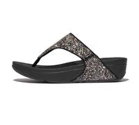 Fitflop Lulu Multi-Tonal Glitter Toe-Post Sandals, Sandalia Mujer, Black, 41 EU