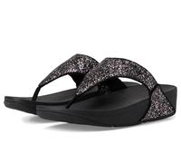 Fitflop Lulu Multi-Tonal Glitter Toe-Post Sandals, Sandalia Mujer, Black, 42 EU