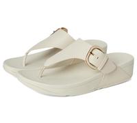 Fitflop Lulu Resin-Buckle Leather Toe-Post Sandals, Sandalia Mujer, Beige, 36 EU