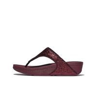 Fitflop Lulu Crinkled-Shimmer Toe-Post Sandals, Sandalia Mujer, Plumberry metálico, 39 EU
