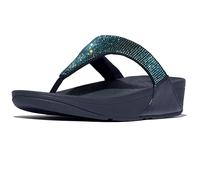 FitFlop LULU - Sandalias con puntera adornadas con cristales para mujer, azul marino (Iridescent Navy), 42 EU