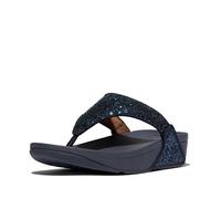 FitFlop Lulu - Sandalias con purpurina para mujer, cómodas con soporte de arco natural, azul marino, 38.5 EU