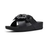 Fitflop LULU - Sandalias cruzadas con flores para mujer, color negro, talla 5, Black, 38 EU