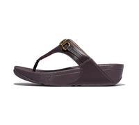 Fitflop LULU - Sandalias de piel con cadena cuadrada para mujer, plumeria, talla 6.5, morado, 40 EU