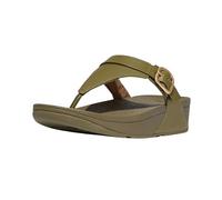 FitFlop Lulu - Sandalias de piel con puntera, camuflaje verde, 39 EU