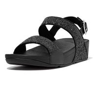 Fitflop Lulu Sandals, Sandalias con cuña Mujer, Negro Brillante, 37 EU