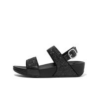 Fitflop Lulu Sandals, Sandalias con cuña Mujer, Negro Brillante, 38 EU