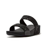 Fitflop Lulu Sandals, Sandalias con cuña Mujer, Negro Brillante, 41 EU