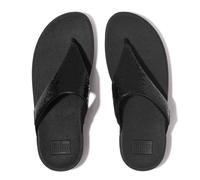 Fitflop Lulu Sequin Toe-Post Sandals, Sandalia Mujer, Black, 41 EU