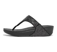 Fitflop Lulu Toe Post, Chanclas Mujer, Black Glitter, 37.5 EU