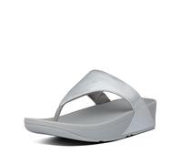 Fitflop Lulu Toe Post-Leather, Sandal Mujer, Plata, 40 EU