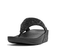 Fitflop Lulu Toe Post, Sandalias de Punta Descubierta Mujer, Negro (Black Glitter), 40 EU