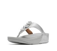 Fitflop Lulu Ultra-Jewel Toe-Post - Sandalias de poliuretano para mujer, Silver, 37 EU