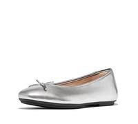 Fitflop Mary Jane - Zapatos de Bailarina para Mujer, Color Beige, Silver, 42 EU