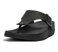 Fitflop Men's Trakk Ii Buckle Leather Toe-Post Sandals Flip-Flop, Black, 45 EU
