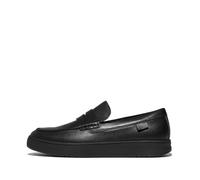 Fitflop Mocasines de Cuero Rally para Hombre, Todo Negro., 42.5 EU