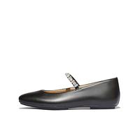 Fitflop Mujer Delicato Pearls-and-Crystal Leather Ballet Flats Bailarina, Negro, 41 EU, Negro, 41 EU