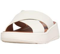 FitFlop Sandalias de mujer F-Mode Cuero Flatform Cross Slides FW5 EUR 36