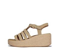 Fitflop PLATFFORMS ESPADR. Sandalias de cuña de gamuza para pescador, capuchino, talla 6.5 UK, capuchino, 40 EU