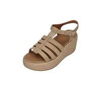 Fitflop Platfforms Espadr. Suede Fisherman Wedge Sandals, Sandalias con cuña Mujer, Capuchino, 43 EU