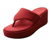 Fitflop Platfforms - Sandalias de cuña para mujer, Burnt Berry, 4 UK Narrow