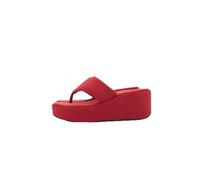Fitflop Platfforms Wedge Toe-Post Sandals, Sandalia Mujer, Burnt Berry, 38 EU Estrecho