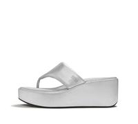 Fitflop Platfforms Wedge Toe-Post Sandals, Sandalia Mujer, Silver, 43 EU Estrecho