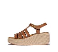 Fitflop Platforms Fisherman - Sandalias de cuña para mujer en platino, Bronceado profundo, 39 EU