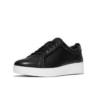 Fitflop Rally Crystal-Trim Leather Sneakers, Zapatillas Mujer, Black, 39 EU
