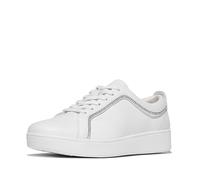 Fitflop Rally Crystal-Trim Leather Sneakers, Zapatillas Mujer, Blanco Urbano, 36 EU