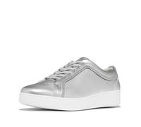 Fitflop Rally Crystal-Trim Leather Sneakers, Zapatillas Mujer, Silver, 37 EU