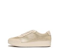 Fitflop Rally Glitz-Canvas Trainers, Zapatillas Mujer, Platino, 37 EU