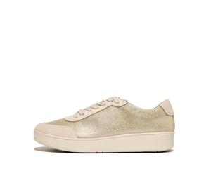 Fitflop Rally Glitz-Canvas Trainers, Zapatillas Mujer, Platino, 56 EU