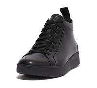 Fitflop Rally Leather High-Top Sneakers, Zapatillas Mujer, Todo Negro, 37 EU